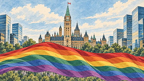 Parliament and Pride flag
