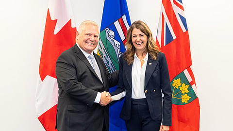 Doug Ford and Danielle Smith in Calgary