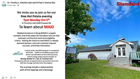 MAiD event St. Timothy's Anglican Church