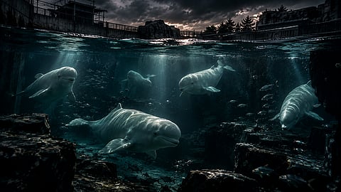 Dark beluga pool