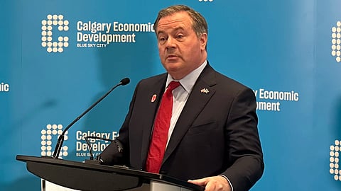 Former Alberta premier Jason Kenney in Calgary on October 6, 2026. 