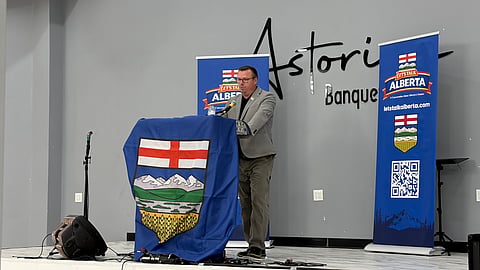 Chris Scott at Alberta in Focus rally