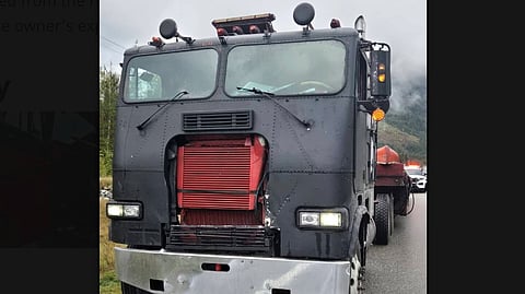 Calgary trucker fined $1,674 after BC police find bad brakes, bald tires and unrestrained toddler