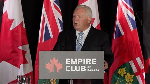 Premier Doug Ford spoke to the Empire Club of Canada Wednesday 