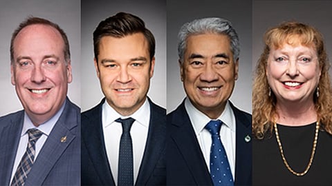 (left to right: MPs Chris D'entremont, Matt Jeneroux, Michael Ma, Marilyn Gladu)