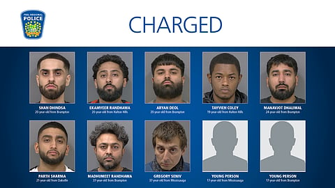 10 people were arrested.