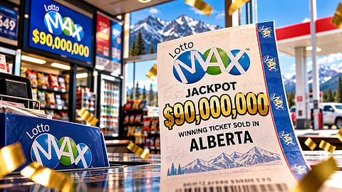Someone in Alberta is sitting on a record-breaking $90 million Lotto Max ticket after Tuesday night's draw.