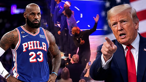 US President Donald Trump has demanded an apology from NBA superstar LeBron James after a viral video showed the basketball player appearing to practice his golf swing during the American national anthem.