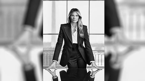 Melania Trump’s official portrait photo was taken on Jan. 21 in the Yellow Room.