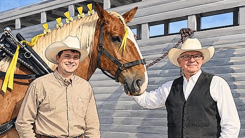 BC Conservative leader Lorne Doerkson announces an endorsement in his home constituency of Cariboo-Chilcotin, October 17, 2026. Alex Gavin (left) is a heavy-duty mechanic who says Doerkson reminds him of his grandfather, Alex Fraser, a long-time Cariboo-Chilcotin MLA and BC highways minister from 1975 to 1986.