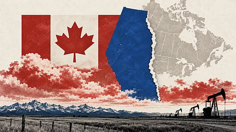 Alberta Oil Fields and Mountains
