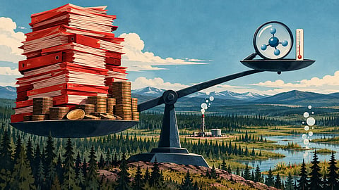 A towering compliance bill dwarfs the barely perceptible cooling signal as methane rises from Alberta’s oil wells and wetlands.