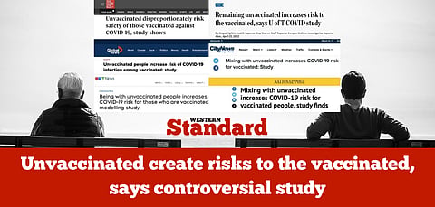 Unvaccinated create risks to the vaccinated, says controversial study