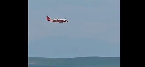 WATCH: Pilot brings in airplane for belly landing at Springbank Airport