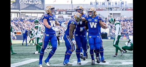 Winnipeg Blue Bombers host the Saskatchewan Roughriders at 2023 Banjo Bowl Sept. 9