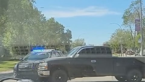 LIKE A ROCK: Pickup truck rams EPS cruiser in high-speed chase