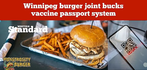 Winnipeg burger joint bucks vaccine passport system