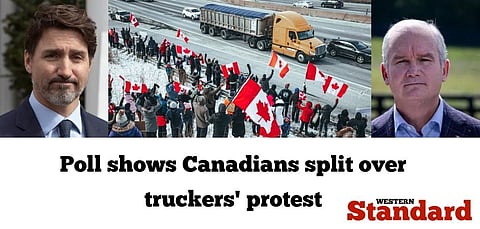 Poll shows Canadians split over truckers’ protest