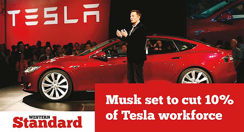Musk set to cut 10% of Tesla workforce