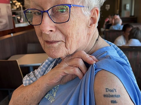 Calgary woman in her 80’s gets 'Don’t euthanize me' tattoo