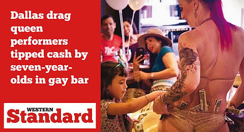 Dallas drag queen performers tipped cash by seven-year-olds in gay bar