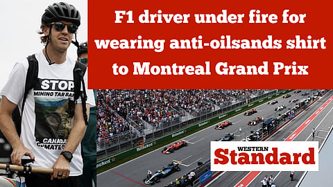F1 driver under fire for wearing anti-oilsands shirt to Montreal Grand Prix