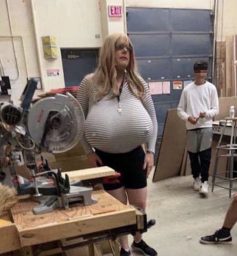 Hundreds protest Oakville teacher with gigantic breasts, Bernier to hold demo against 'pervert;'