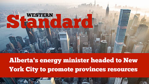 Alberta's energy minister headed to New York City to promote provinces resources
