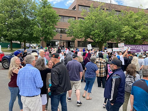 Muslim protesters oppose Ottawa school board's radical gender ideology on kids