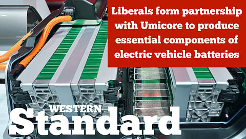 Liberals form partnership with Umicore to produce essential components of electric vehicle batteries