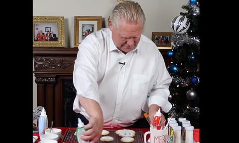 Doug Ford said one of his favourite parts about Christmas is baking and decorating holiday treats to share with his family and friends.