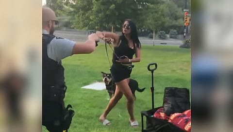 WATCH: RCMP officer draws gun on pet dog during dramatic Kamloops arrest