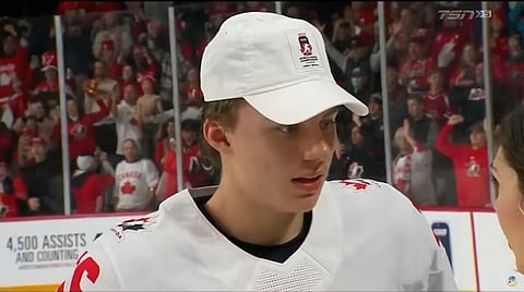 Bedard gives reporter retort following World Junior Gold