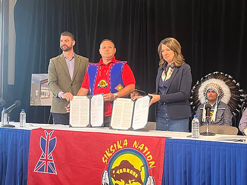 Alberta Premier Danielle Smith said the provincial government is happy to have reached a memorandum of understanding with Siksika Nation to create a recovery community. 