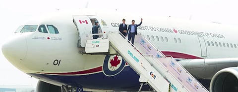HOME SWEET HOME: Trudeau on his way home from India