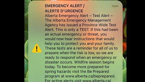 MAKE IT STOP! Alberta Emergency Alert test buzzes phones eight times