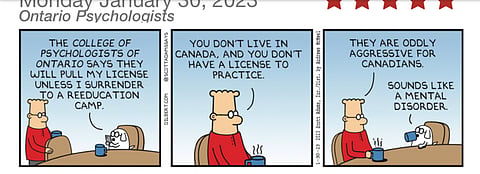 Dilbert mocks Ontario psychologist regulator for investigating Peterson