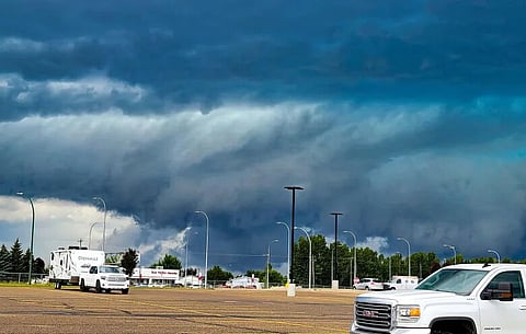 Southeastern Alberta hit by violent storm, knocking out power and damaging homes