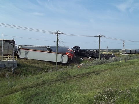 Wainwright RCMP on scene of train derailment