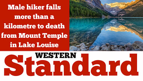 Male hiker falls more than a kilometre to his death in Lake Louise