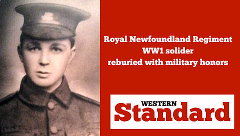 Royal Newfoundland Regiment First World War soldier reburied with military honors