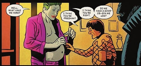 A ‘pregnant’ male comic villain ‘births' a son, the new Joker