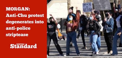 MORGAN: Anti-Chu protest degenerates into anti-police striptease