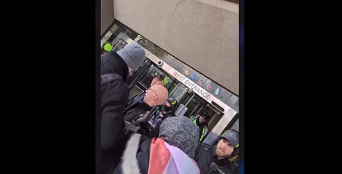 WATCH: Calgary sexual minority supporters clash with police at counterprotest