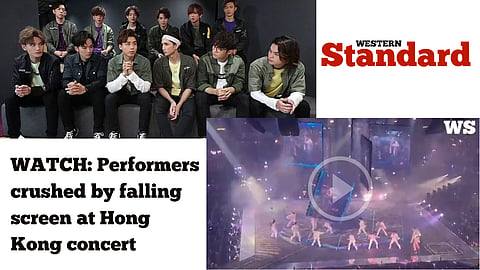WATCH: Performers crushed by falling screen at Hong Kong concert