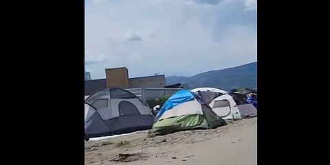 A tent city located in Kelowna, BC