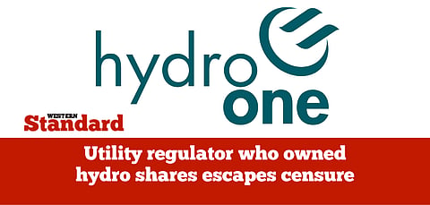 Utility regulator who owned hydro shares escapes censure