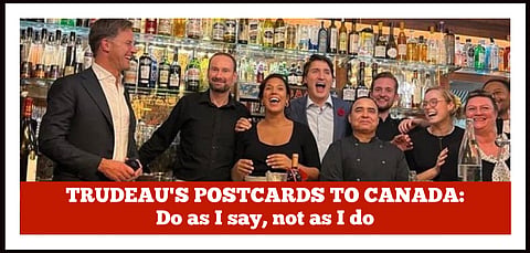 RISDON: Trudeau’s postcards to Canada show a man of gross hypocrisy