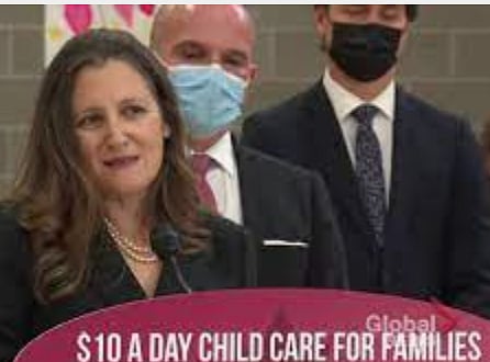 SLOBODIAN: Freeland’s bobbing head mars day care announcement by Canada’s top he-feminist