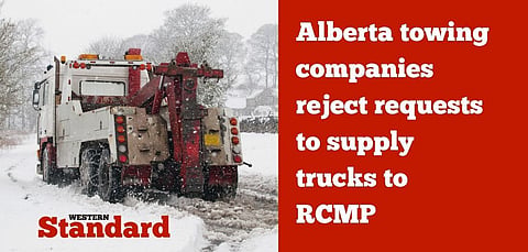 Alberta towing companies reject requests to supply trucks to RCMP